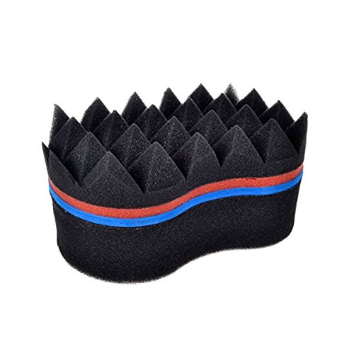 Generic New Pyramid Design Double Side Two in One Magic Twist Hair Sponge Afro Braid Style Coils Sponge Brush