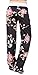 Artfish Women Loose Baggy Yoga Long Pants Floral Printed Trousers (L, Black)