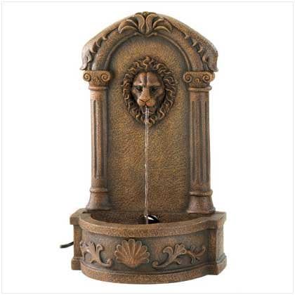 Cascading Fountains Faux Stone Outdoor Lions Head Garden Courtyard Fountain by Furniture Creations
