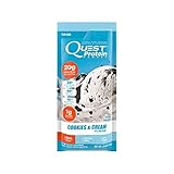 Quest Nutrition Protein Powder, Cookies & Cream, 20g Protein, 1g Net Carbs, 80% P/Cals, 0.99oz Packet, 12 Count, High Protein, Low Carb, Gluten Free, Soy Free, Packaging May Vary