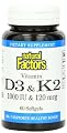 Natural Factors Vitamin K and D Softgels, 60-Count