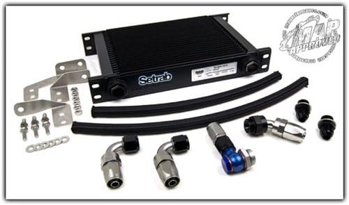 MAP Oil Cooler Kit w/Setrab 25 Row Oil Cooler Black Braided Lightweight Fits Mitsubishi Evo 8 & 9