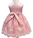 HX Baby Girl's Newborn Bowknot Gauze Christening Baptism Dress Infant Flower Girls Wedding Dresses 8 Color (18M/13-18 Months, Pink)
