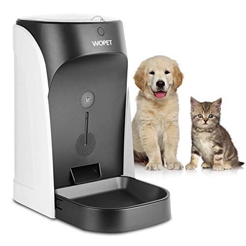WOPET Automatic Cat Feeder, Pet Feeder Auto Dog Cat Feeder,Portion Control & Voice Recording – Timer Programmable Up to 4 Meals a Day