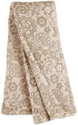 Couverture Cobija Becca Lace Pattern Oversized Luxury Throw Blanket, 70-Inch x 50-Inch (Tan/Cream)