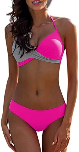 JiaMeng Womens Padded Push-up Bra Bikini Set Patchwork Color Swimsuit Bathing Suit Swimwear Beachwear