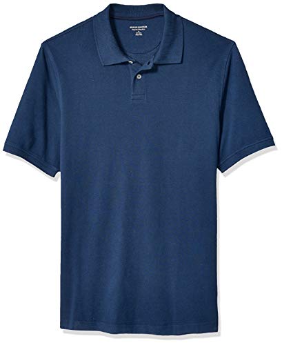 Amazon Essentials Men's Regular-Fit Cotton Pique Polo Shirt Shirt, -Cadet Blue, Large