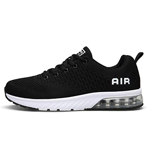 Lewhosy Womens Mens Air Cushion Ultra Athletic Running Shoes Lightweight Breathable Casual Mesh Tennis Sneakers (42/Black)