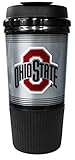 GameDay Novelty NCAA Ohio State Buckeyes Insulated Platinum Gripper Travel Tumbler with No Spill Flip Lid, 16 oz
