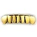 NIV'S BLING - 18K Gold Plated Stainless Steel Grillz - 8 Tooth Gold Teeth Hip Hop Dental Grill - 8 Top, 6 Bottom Set