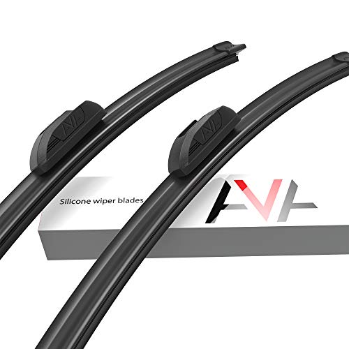 AVA 22''+16'' Silicone Windshield Wiper Blades, All-Weather, Beam (Pack of 2)