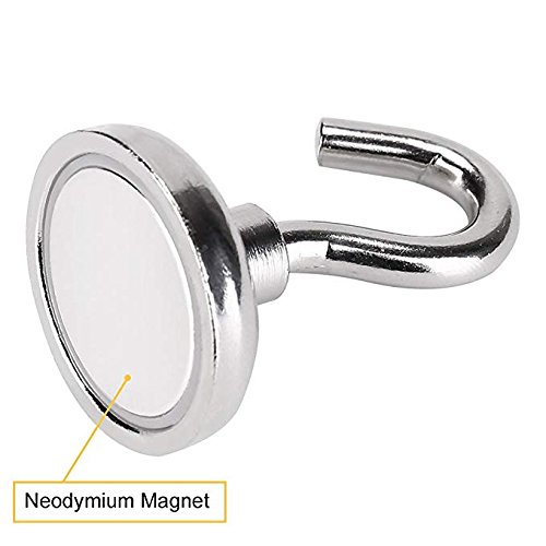 H Yanka 75LB Super Strong Neodymium Magnetic Hooks, MYP-E32 Indoor/Outdoor Magnet Hooks（Pack of 2）Purpose Indoor Outdoor Kitchen Bathroom Bedroom Garage Lockers Office - Thumbnail 2