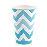 Chevron Blue - Hot & Cold Drinking Cups (8 count)