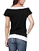 Allegra K Women Boat Neck Short Sleeve Color Block Tee Shirts, White, Small / US 6