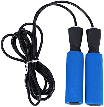XJH88 Jump Rope Adjustable Skipping Speed Ropes Bearing Handles Loaded (Blue)