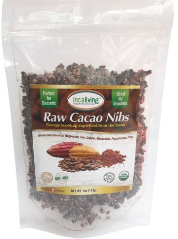 Raw Cacao Nibs by Incaliving | 100% USDA Organic | Incan Superfood (4oz)USDA Organic