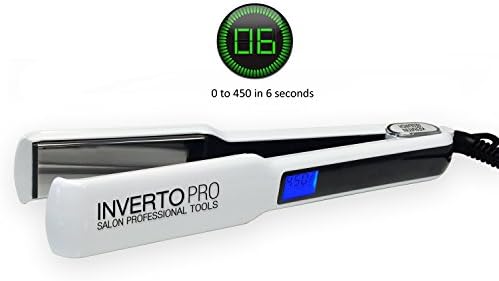 Super Professional Flat Iron Hair Straightener, (110V WHITE) Pro Silver Titanium Plates 1.5" for Keratin Treatments and salon duty Best Iron Ever Made