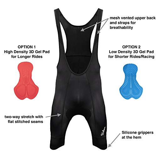 image for Urban Cycling Apparel Pro Men's Cycling Bike Bib Shorts, with Two 3D G