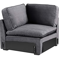 Click Décor UPH20138A Symphony Modular Corner Sectional Seat, Gray