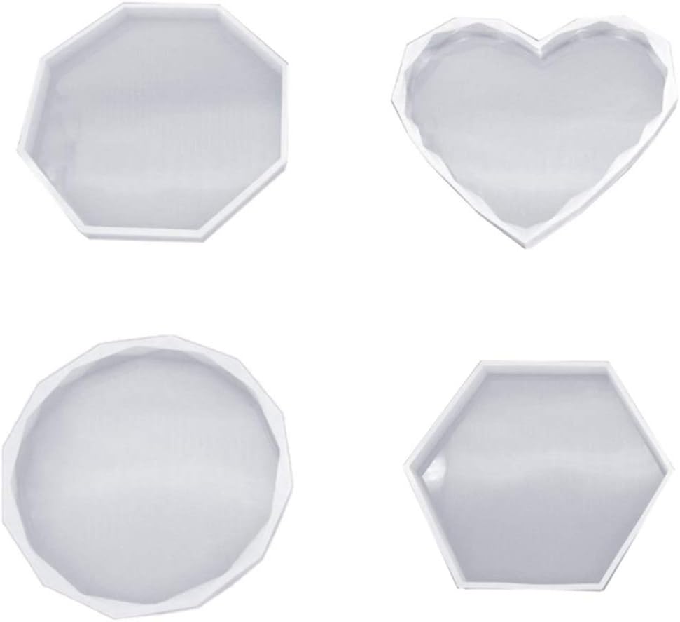 Welcome to Doober Silicone Resin Molds 4 Pcs/Set Handmade Coaster Mold DIY Making UV Resin Crystal Epoxy Molds