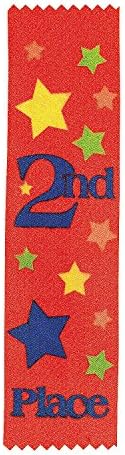 Fun Express - "2Nd Place Award Ribbons - Stationery - Awards - Award Ribbons & Paper Certificates - 12 Pieces