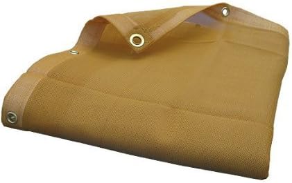 15'X20' (Beige/Tan) Heavy Duty Mesh Tarp Net Sail Sun Shade Awning and Fence Screen Patio and Canopy Cover