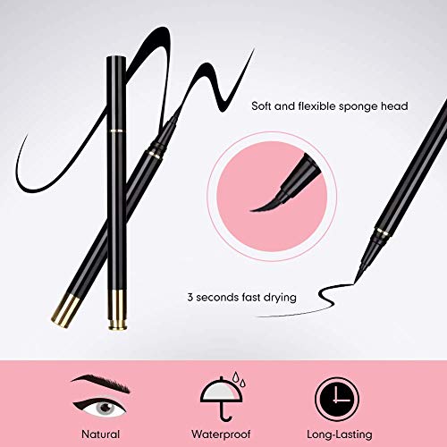 2 IN 1 Black Selfadhesive Eyeliner,Upgraded Eyeliner Liquid Adhesive,Waterproof Eyeliner Glue