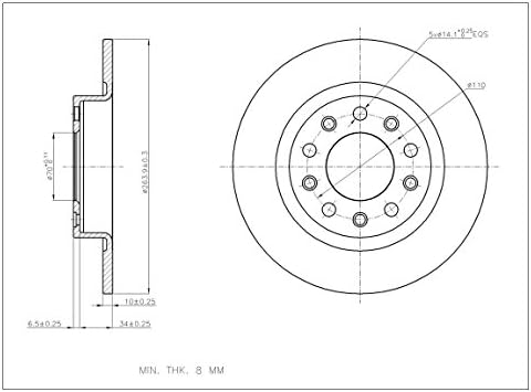 [Rear Premium E-Coat Slotted Brake Rotors Ceramic Pads] Fit 13-15 Dodge Dart