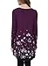 BAISHENGGT Women's Flared Comfy Loose Fit Tunic Top Large T06 Purple Floral