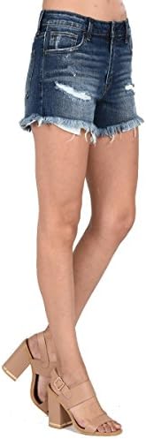 Just USA Jeans Women's Zip up High Rise Frayed Distressed Short