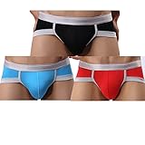Underwear Men Pack Briefs(Medium, Red-Blue-Black)