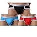 Men's Underwear ,Astarin Steel Micro Modal Hip Briefs (Medium, Red-Blue-Black)