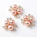 Prettyia 10Pcs Cute Fashion Jewelry Crystal Rhinestone Flowered Pearl Button Necklace Ornaments Hair Band Decors Earrings Supply Rose Gold