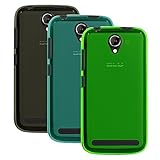 Cbus Wireless 3x Matte Finish TPU Flex-Gel Silicone Cases / Skins / Cover Cases for BLU LIFE PLAY 2 - Semi Transparent Black, Blue, Green