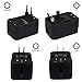 i-SUPERSIM Universal All-in-One Worldwide Travel Adaptper with Dual USB & Built-in Safety Shutters & 5 Foldable Plugs Wall Charger for USA EU UK AUS,Covers More Countries,White