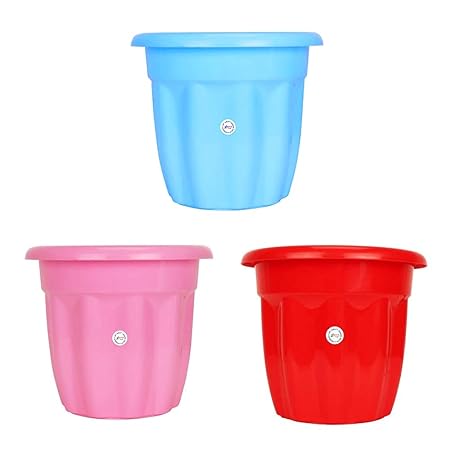 Kraft Seeds Gamla/Planter | Design Name | Royal Dutch Victoria | 10 Inch Pot | Assured Quality Home Garden Series | Mix of Serene & Striking Colours | 3 Plastic Hi-Class Planter |