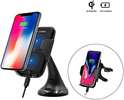 Wireless Charger Car Mount, Wireless Vehicle Dock Phone Mount Holder for Samsung Galaxy S7/S7 Edge/S7/S6/S6 Edge plus, Note 5,iPhone 8, 8 Plus, iPhone X and Other Qi-Enabled Devices