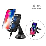 Wireless Charger Car Mount, Wireless Vehicle Dock Phone Mount Holder for Samsung Galaxy S7/ S7 Edge/ S7/ S6/ S6 Edge plus, Note 5,iPhone 8, 8 Plus, iPhone X and Other Qi-Enabled Devices