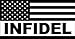 Black and White USA Flag with INFIDEL Sticker (decal military pro america)