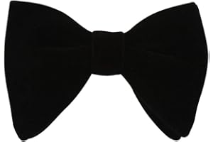 Lovacely Mens Oversized Velvet Bow Tie Solid Color Formal Tuxedo Pre-Tied Big Bowtie