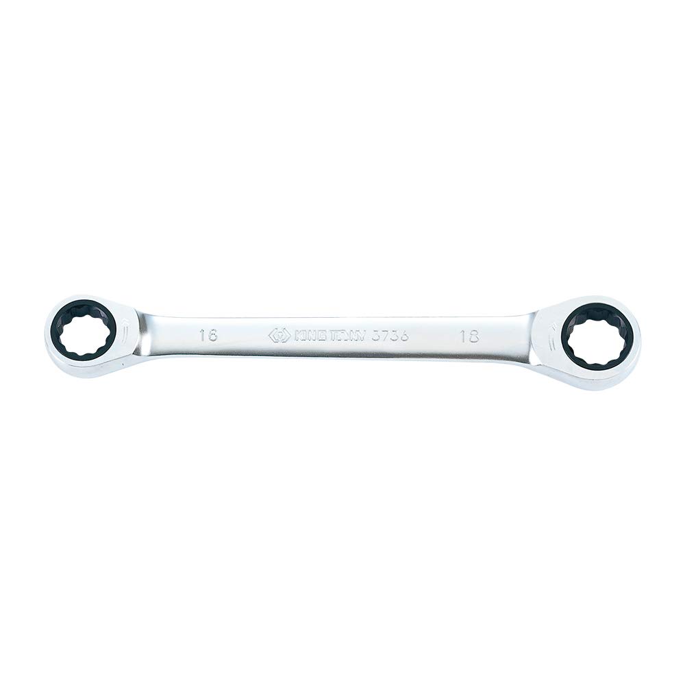 KING TONY 37361618M Wrench De Estrella Con Ratchet 16x18mm for DIYers & Professionals, Designed for Repair and Installation tasks