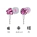 Earbuds Earphones with Selfie, Welmor In-Ear Stereo Bass Headphones Noise Isolating Headsets with Built-in Remote Shutter /Microphone/ Volume Control +Carrying Case+Extra Earbuds(S/M/L) (Pink)