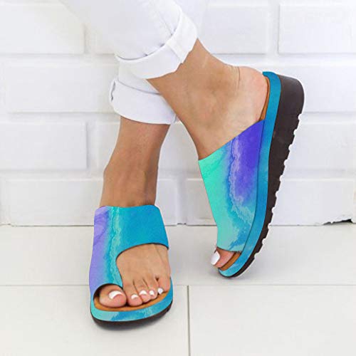 2019 New Women Comfy Platform Toe Ring Wedge Sandals Shoes Summer Beach Travel Shoes Comfortable Flip Flop Shoes