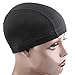 Leeons 5 PCS Spandex Dome Style Wig Cap, Ultra Stretch Black Dome Cap, Elastic Hairnets Wig Caps for Men Women (S/Black)