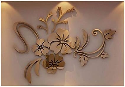 Lowprofile 3D Mirror Floral Art Removable Wall Sticker Acrylic Mural Decal Home Room Decor