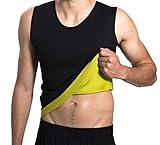 Hisweet Body Shaper for Men Tummy Neoprene Slimming Tank Top Vest Weight Loss Gym Shirt for Workout XXL
