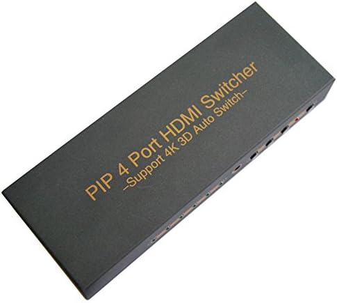 HUIERAV PIP HDMI Auto Switch 4x1 | HDMI V1.4 Ultra HD 4K Resolution | PIP | CEC | Metal Shell | 4Kx2K@30Hz/1080P/3D