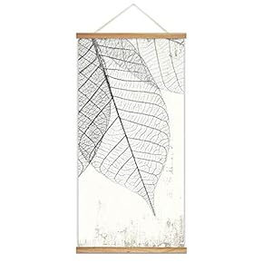 Hanging Poster with Wood Frames Veins of Dried Leaves Decorative