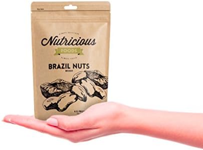Nutricious Foods Brazil Nuts Broken. 4 Grams of Protein. 2 Grams of Fiber. 9.9 oz bag. Freshly Packed. Unsalted. Always Delicious, Always Fresh.