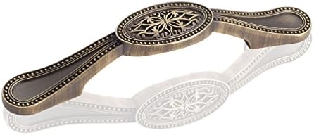 5-3/4" -Brushed Satin Brass Overall Length Oval Filigree Cabinet Pull- #112-96